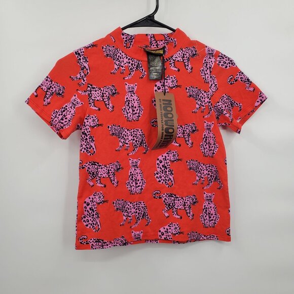 Nooworks Sondler Cat Mock Neck Short Sleeve T Shirt Top Women Size Small NWT - Picture 1 of 10